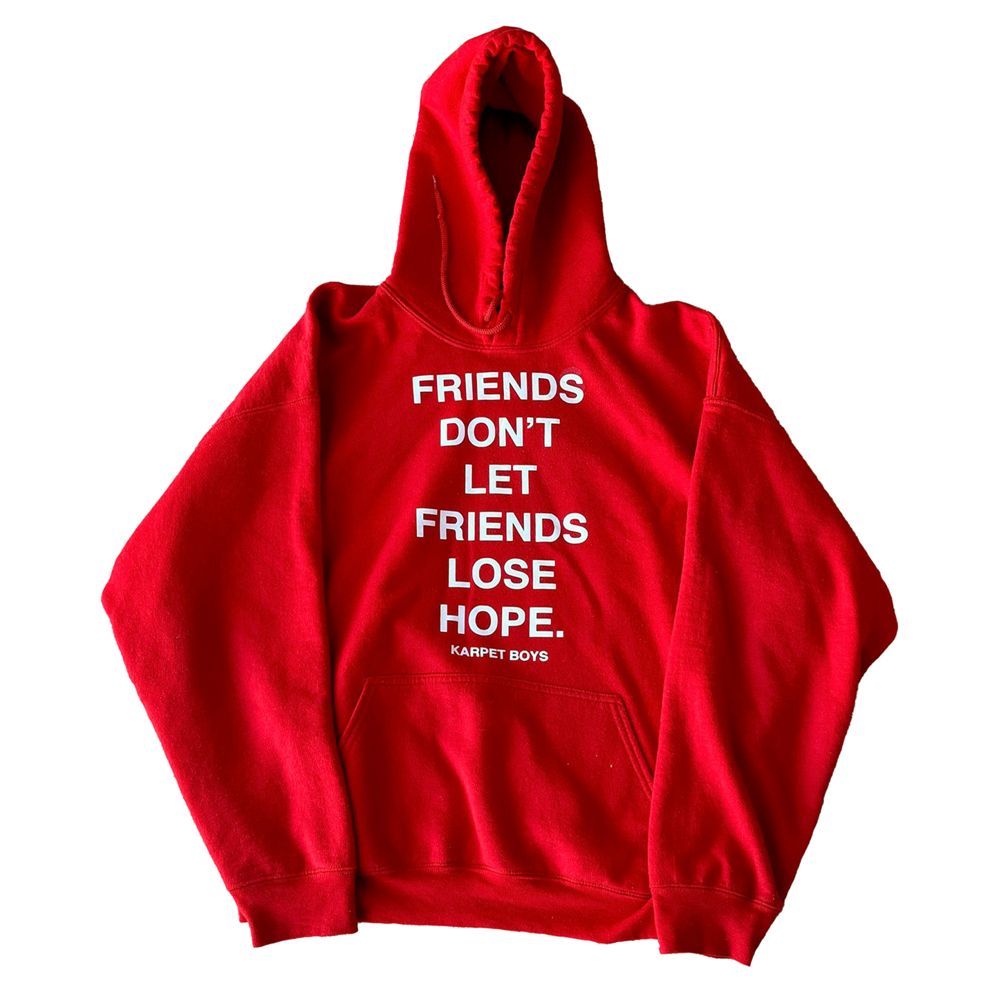 RED "FRIENDS DON'T LET FRIENDS LOSE HOPE" HOODIE